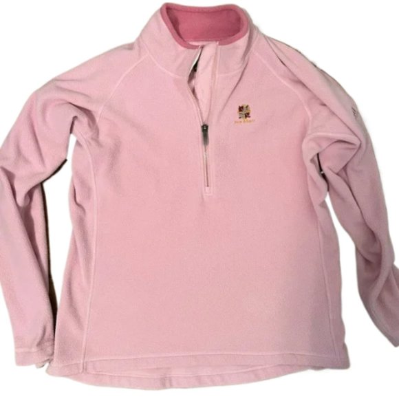 Adidas Pink Fleece Half Zip Pullover Jacket Size Large - Picture 1 of 8
